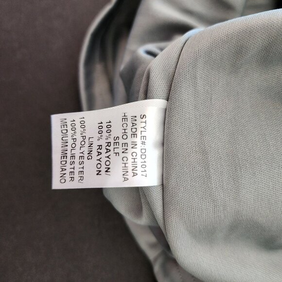 Pinkblush Sage Gray Maxi Dress With Ruffled Neckline & Elastic Waist - Picture 6 of 12